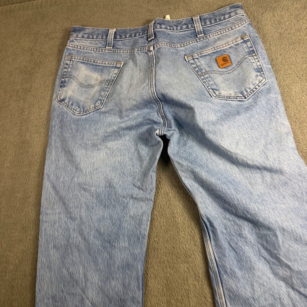 Carhartt B460 LHB Relaxed Fit Light Wash Distressed Denim Jeans 38x30 Mens